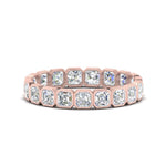 Load image into Gallery viewer, diamond-bezel-set-asscher-eternity-ring-3-carat-in-rose-gold-FD10567AS-0.15CT-NL-RG