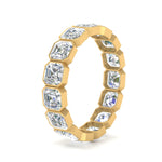 Load image into Gallery viewer, diamond-bezel-set-asscher-eternity-ring-4.50-carat-in-yellow-gold-FD10567AS-0.30CT-NL-YG