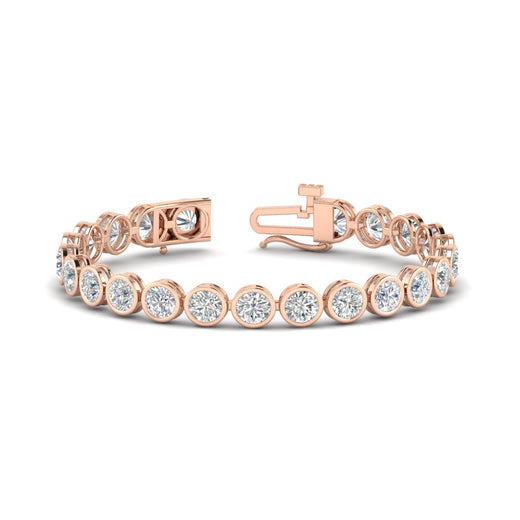Round Cut Bezel Set Tennis Bracelet 12 Carat