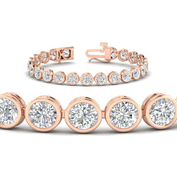 Round Cut Bezel Set Tennis Bracelet 12 Carat