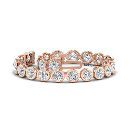 Round Cut Bezel Set Tennis Bracelet 12 Carat