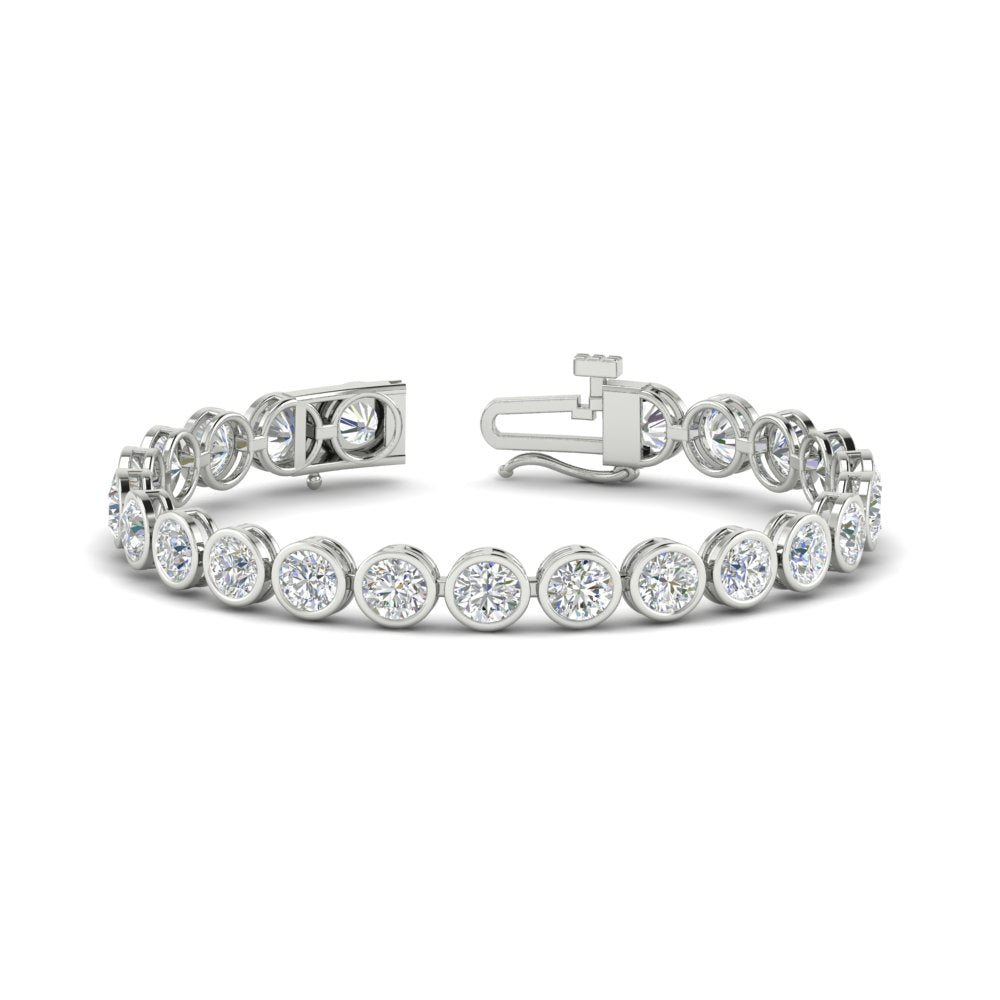 Diamond Bezel Set Tennis Bracelet 12 Carat