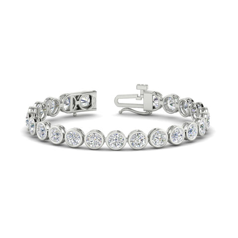 Round Cut Bezel Set Tennis Bracelet 12 Carat