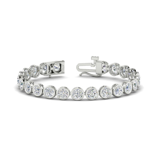 Round Cut Bezel Set Tennis Bracelet 12 Carat