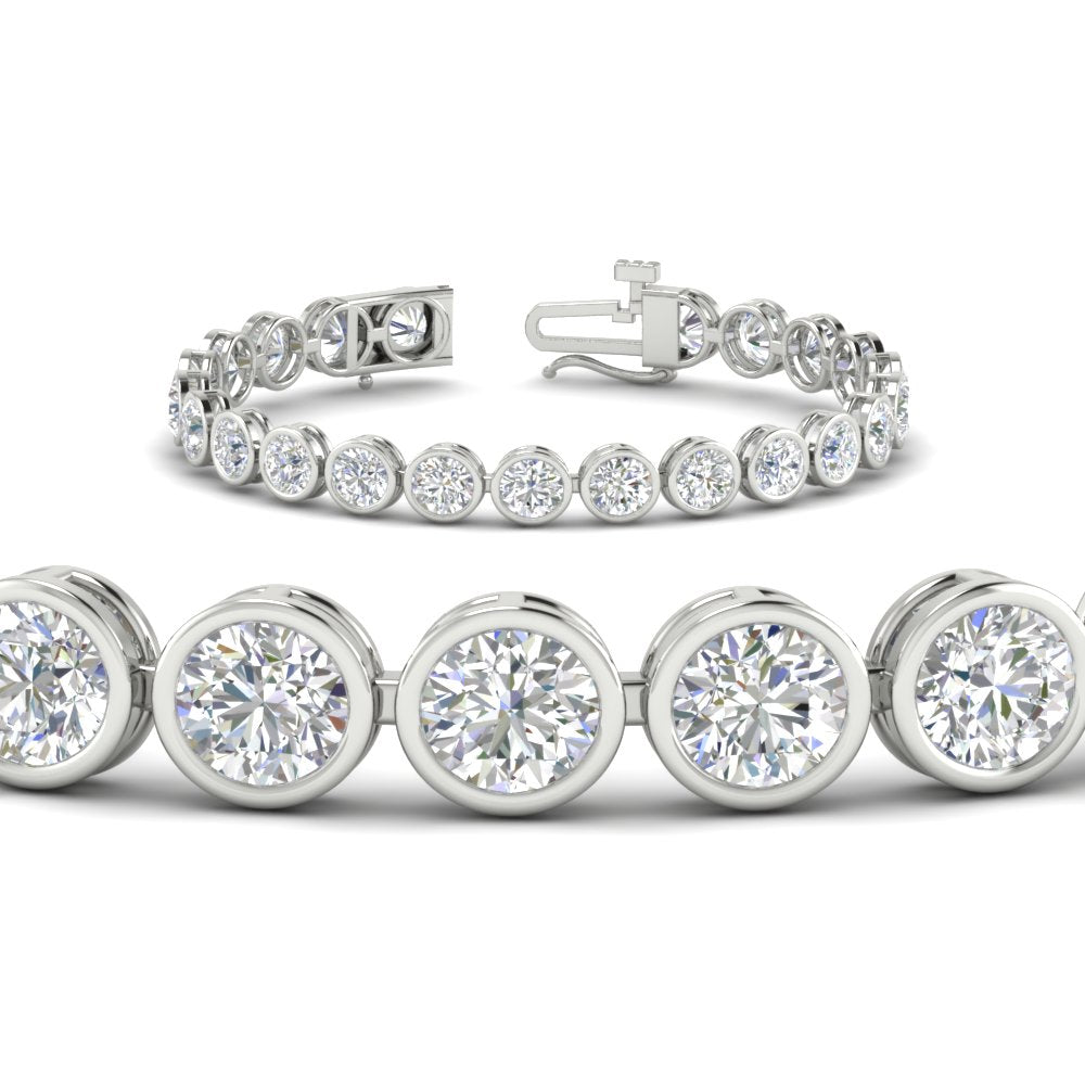 Diamond Bezel Set Tennis Bracelet 12 Carat