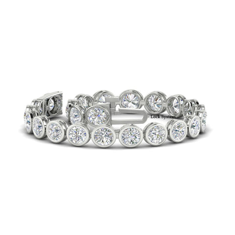 Round Cut Bezel Set Tennis Bracelet 12 Carat