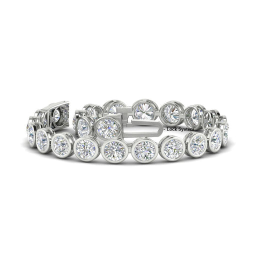 Round Cut Bezel Set Tennis Bracelet 12 Carat