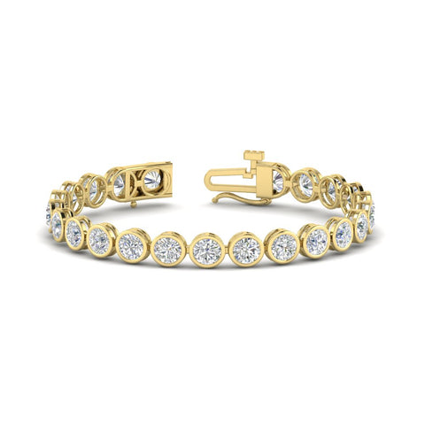 Round Cut Bezel Set Tennis Bracelet 12 Carat