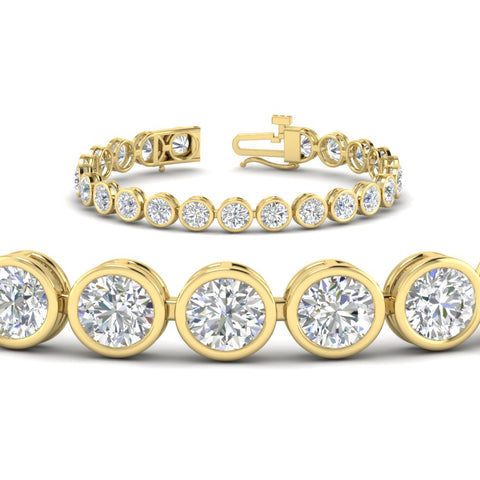 Round Cut Bezel Set Tennis Bracelet 12 Carat