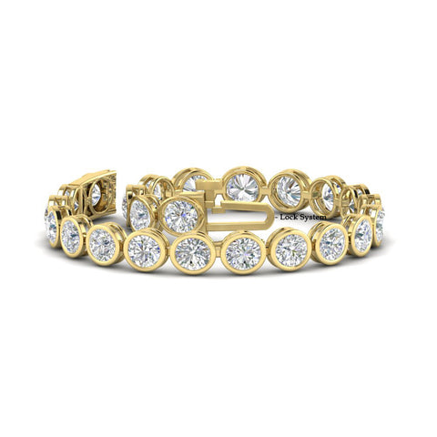 Round Cut Bezel Set Tennis Bracelet 12 Carat