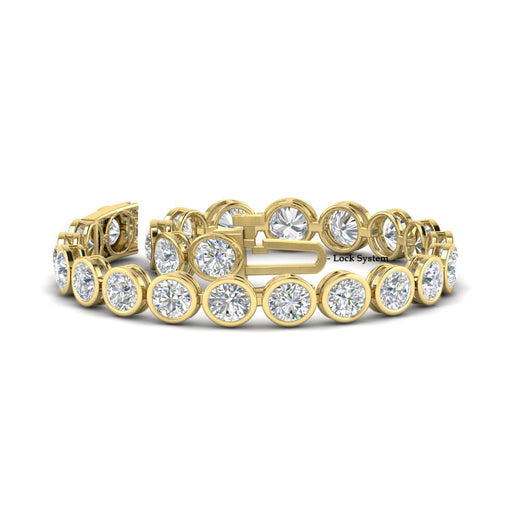 Round Cut Bezel Set Tennis Bracelet 12 Carat
