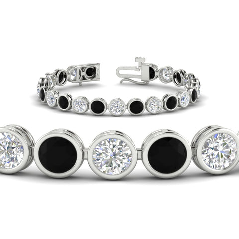 Round Cut Bezel Set Tennis Bracelet 12 Carat