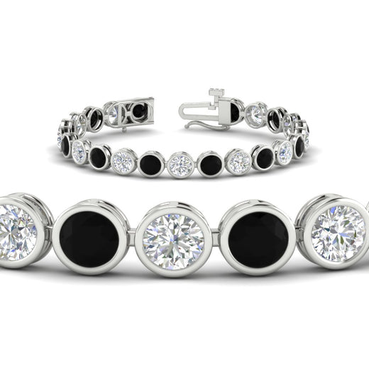 Round Cut Bezel Set Tennis Bracelet 12 Carat