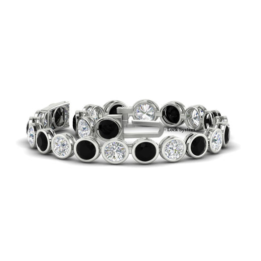 Round Cut Bezel Set Tennis Bracelet 12 Carat