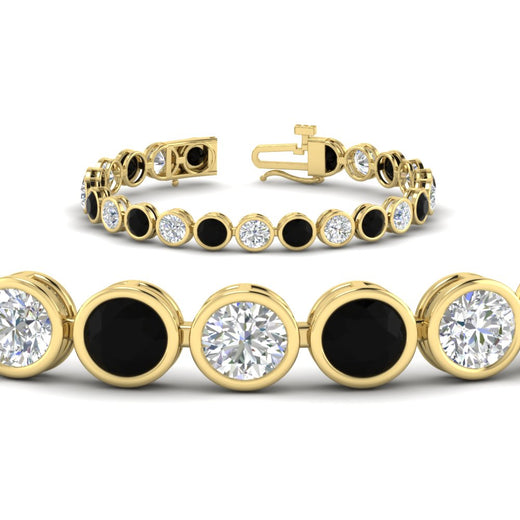 Round Cut Bezel Set Tennis Bracelet 12 Carat