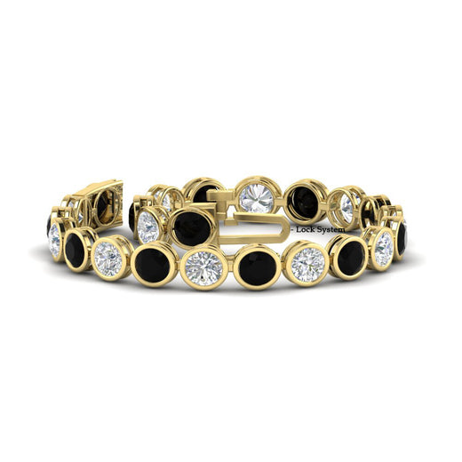 Round Cut Bezel Set Tennis Bracelet 12 Carat