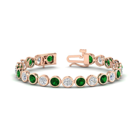Round Cut Bezel Set Tennis Bracelet 12 Carat
