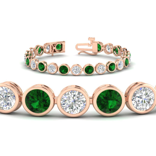 Round Cut Bezel Set Tennis Bracelet 12 Carat