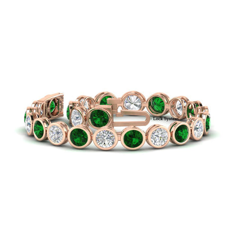 Round Cut Bezel Set Tennis Bracelet 12 Carat