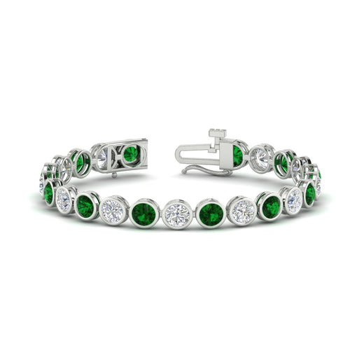 Round Cut Bezel Set Tennis Bracelet 12 Carat