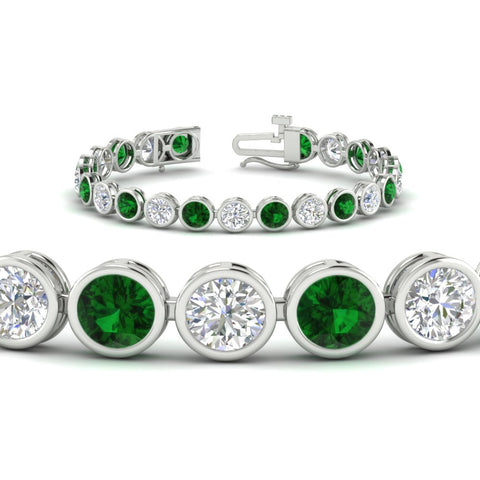 Round Cut Bezel Set Tennis Bracelet 12 Carat