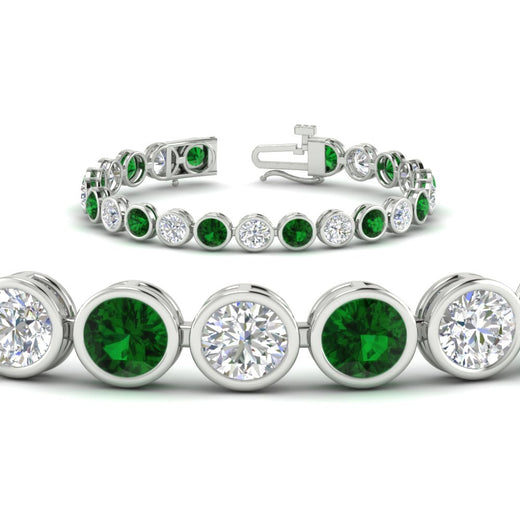 Round Cut Bezel Set Tennis Bracelet 12 Carat