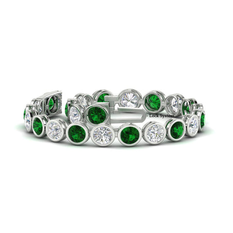 Round Cut Bezel Set Tennis Bracelet 12 Carat