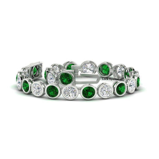Round Cut Bezel Set Tennis Bracelet 12 Carat