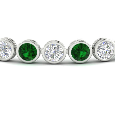 Round Cut Bezel Set Tennis Bracelet 12 Carat