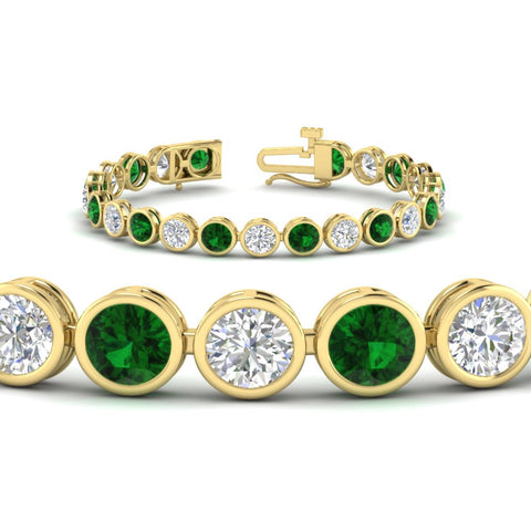 Round Cut Bezel Set Tennis Bracelet 12 Carat
