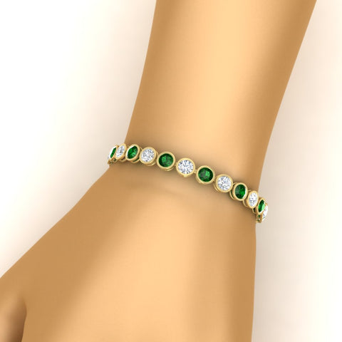 Round Cut Bezel Set Tennis Bracelet 12 Carat