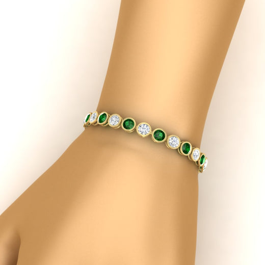 Round Cut Bezel Set Tennis Bracelet 12 Carat
