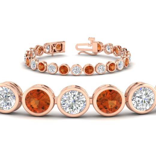 Round Cut Bezel Set Tennis Bracelet 12 Carat