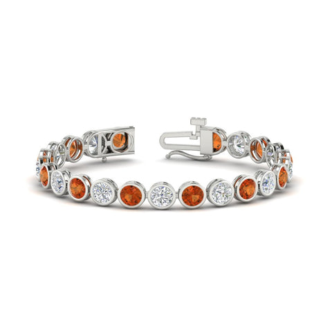 Round Cut Bezel Set Tennis Bracelet 12 Carat
