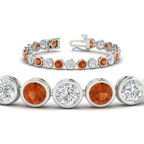 Round Cut Bezel Set Tennis Bracelet 12 Carat