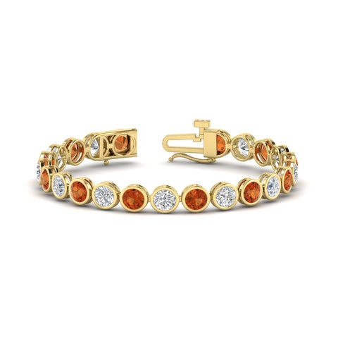 Round Cut Bezel Set Tennis Bracelet 12 Carat