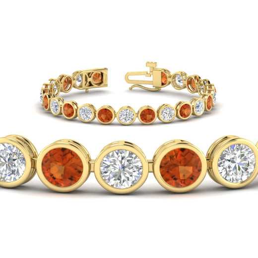 Round Cut Bezel Set Tennis Bracelet 12 Carat
