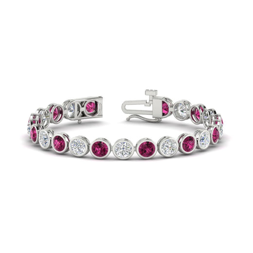Round Cut Bezel Set Tennis Bracelet 12 Carat