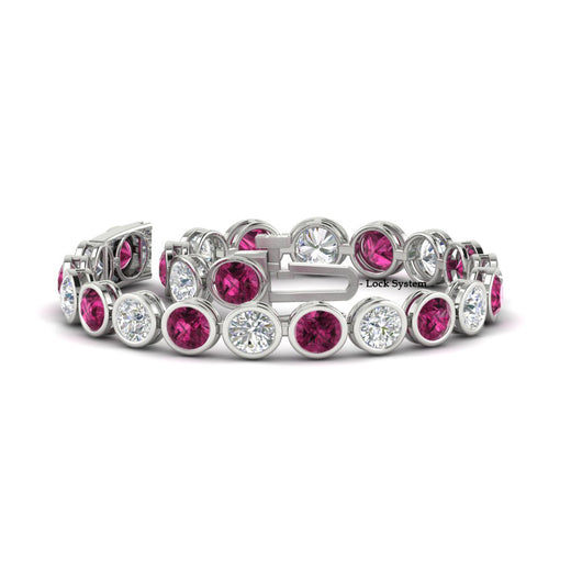 Round Cut Bezel Set Tennis Bracelet 12 Carat