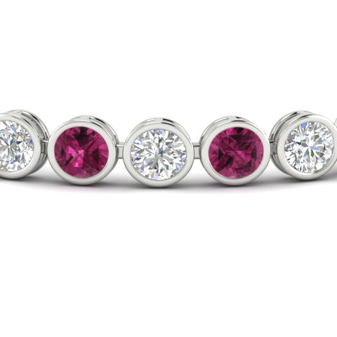 Round Cut Bezel Set Tennis Bracelet 12 Carat