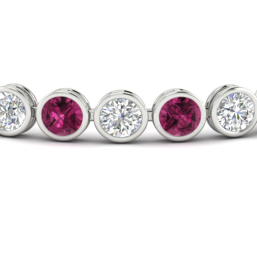 Round Cut Bezel Set Tennis Bracelet 12 Carat