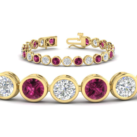 Round Cut Bezel Set Tennis Bracelet 12 Carat