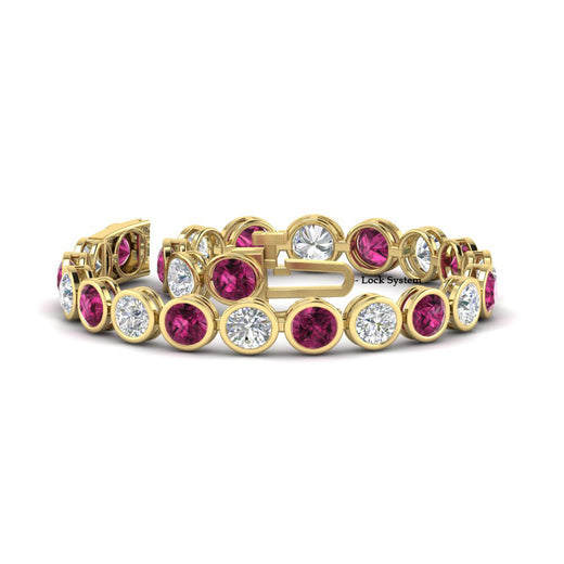 Round Cut Bezel Set Tennis Bracelet 12 Carat