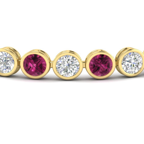 Round Cut Bezel Set Tennis Bracelet 12 Carat