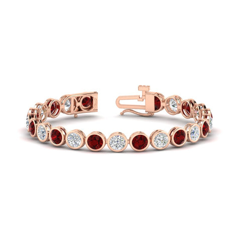 Round Cut Bezel Set Tennis Bracelet 12 Carat