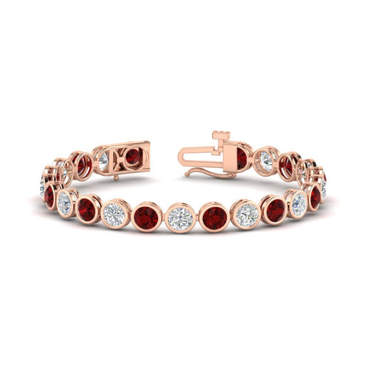 Round Cut Bezel Set Tennis Bracelet 12 Carat