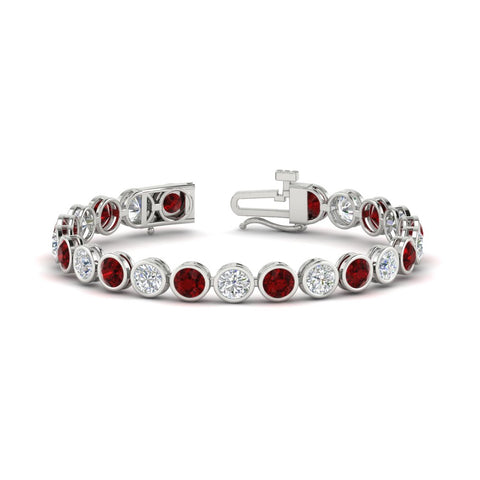 Round Cut Bezel Set Tennis Bracelet 12 Carat