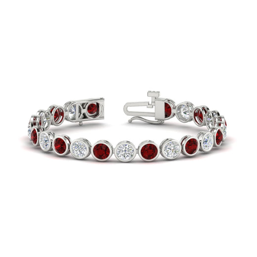 Round Cut Bezel Set Tennis Bracelet 12 Carat