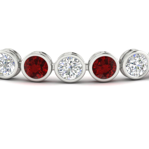 Round Cut Bezel Set Tennis Bracelet 12 Carat