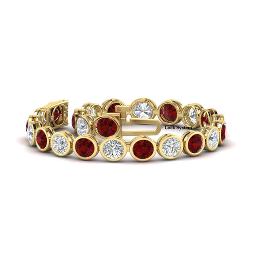Round Cut Bezel Set Tennis Bracelet 12 Carat